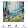 Vibrant Garden Shower Curtain Blue Floral Design For Bathroom Decor Waterproof Fabric With Hooks Included Perfect Gift Idea