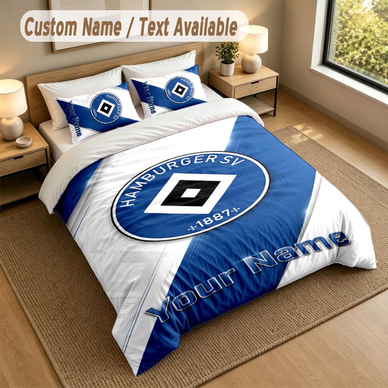 Bedding Set 1 Duvet Cover 2 Pillowcases Hamburger SV Print Soft Bed Linen Bedroom Decor