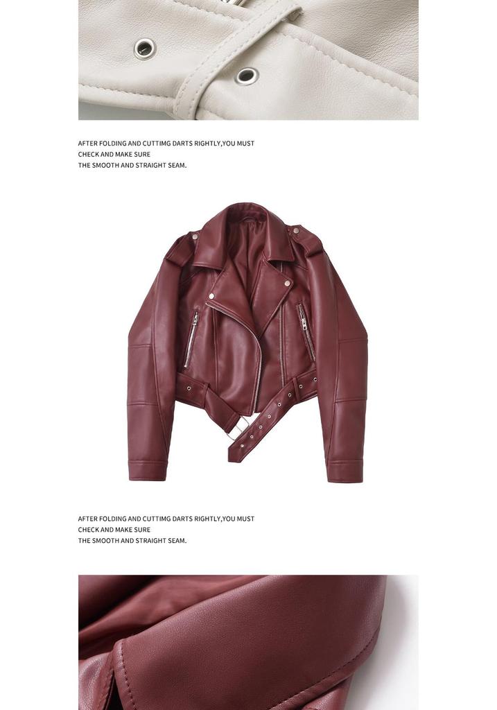 Giacca da Donna Bicolore Distressed in Ecopelle PU con Revers, Taglio Ampio, Stile Europeo e Americano, 2025