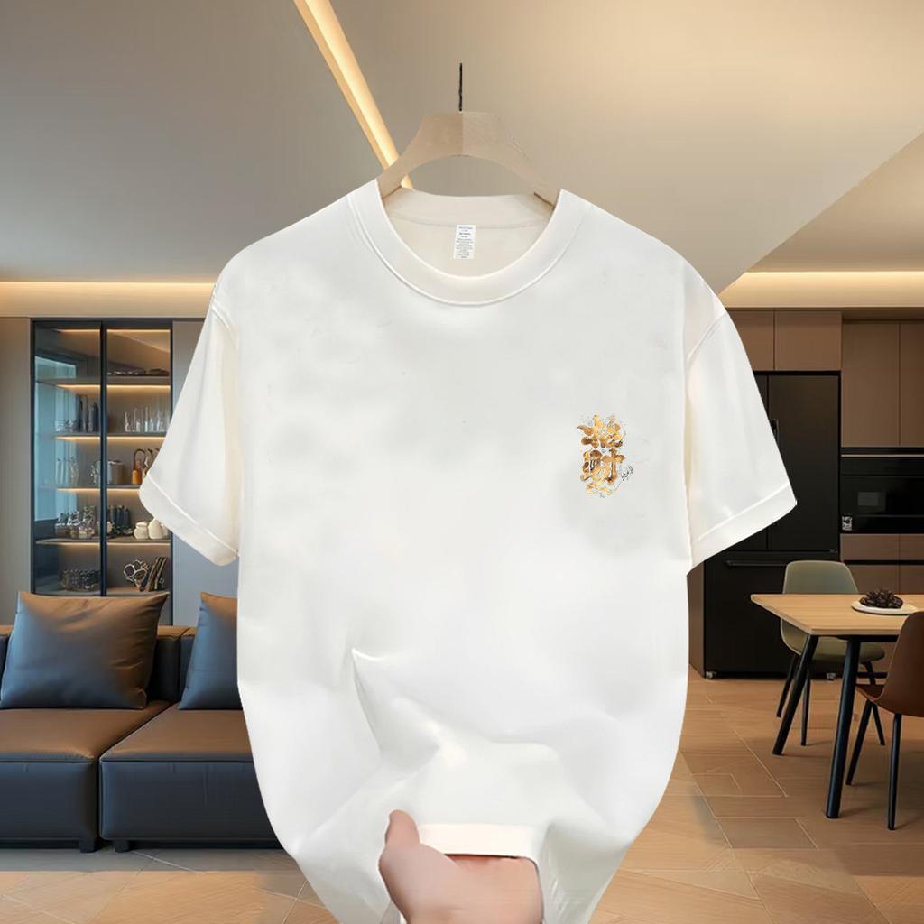 Cross-Border Exclusive Supply Of Good Goods 100% Cotton Short-Sleeved T-Shirts For Men And Women, American Loose Couples, Round Neck Trendy Casuals