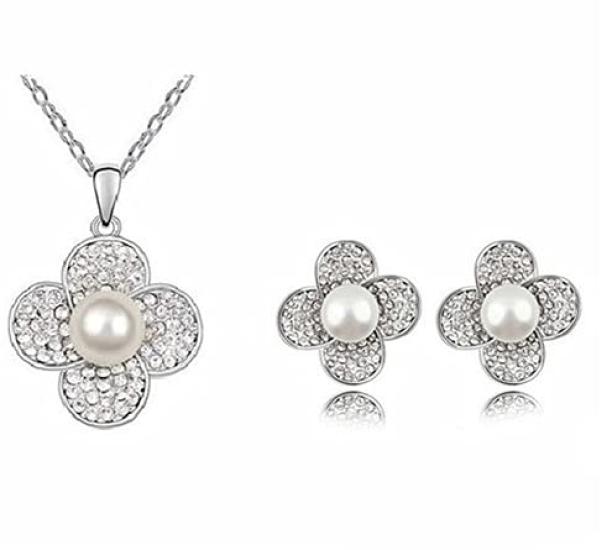 

Набор из 2-х предметов: Серьги и Колье Avance с Цветами, Бижутерией и Жемчугом для Женщин
