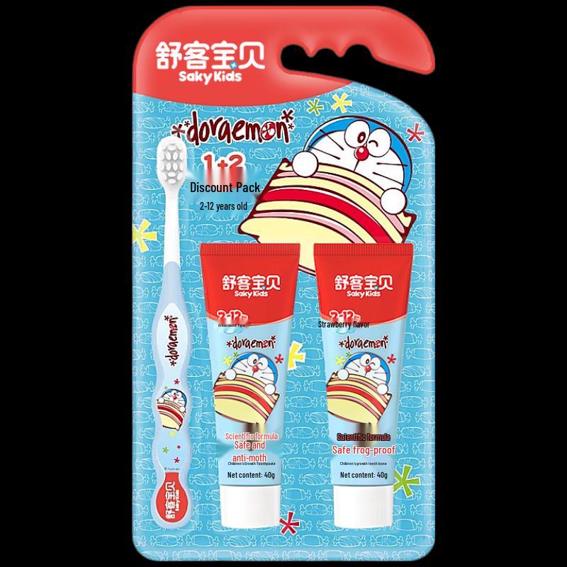 Shuke Baby Doraemon Kids Anti-Cavity Toothpaste Twin Pack