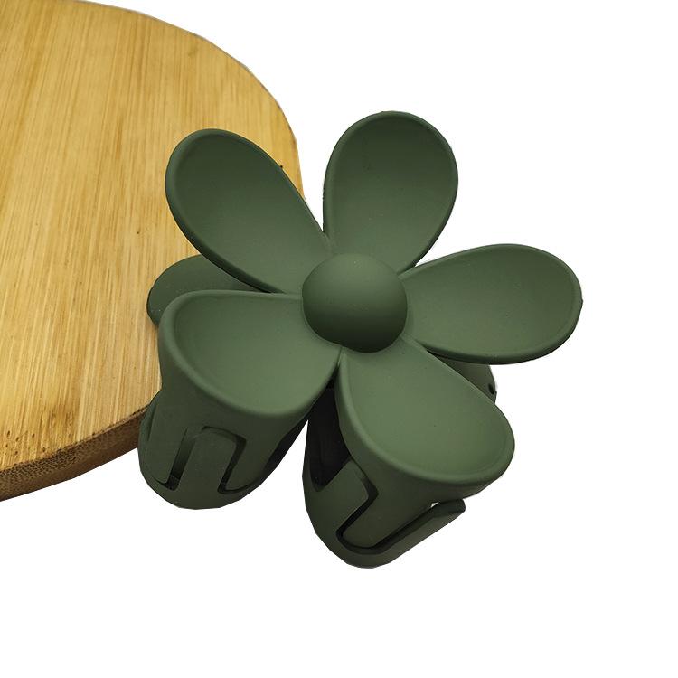Matte Flower Hair Claw: Five-Petal Clip for Updo & Ponytail