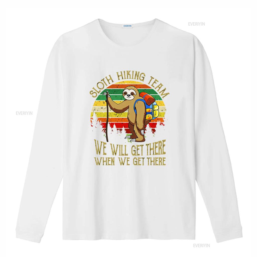 Sloth Hiking Team T Shirt For Lover Traveling  vintage Washed Top For Everyday Wear streetwear Slightly Breathable fashion