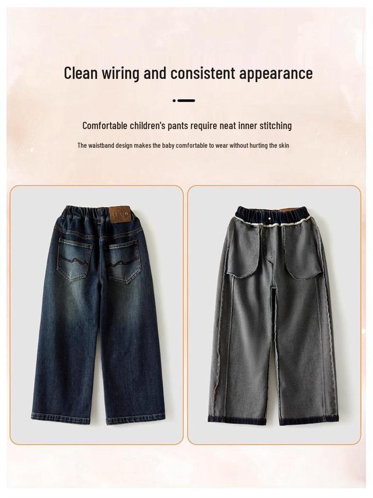 Chłopięce Jeansy Proste - Styl Koreański, Luźne Codzienne Spodnie Wiosenne (2026)