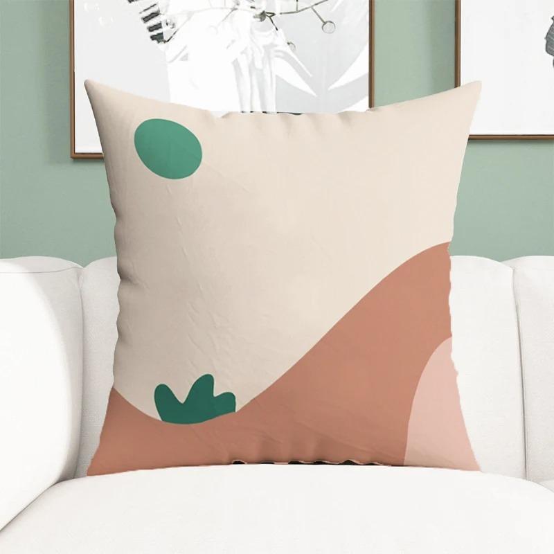 Office Living Room Home Pillowcase Simple Illustration Landscape Pattern Pillowcase Car Ornaments