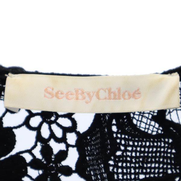 SEE BY CHLOE Long Sleeve Race One Piece 36 Black Series Women Used