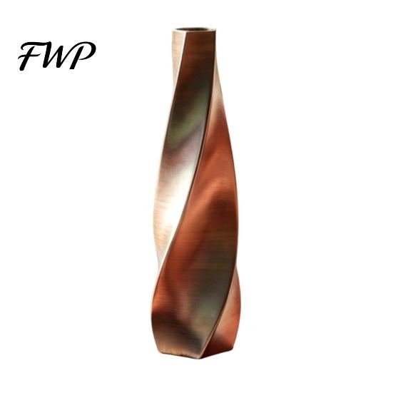 Niche Style Vase 3D Printed Twisted Silk-Like Minimalist Flower Arrangement Holder Nordic Seamless Container Decorative for Coffee Table Shelf Office