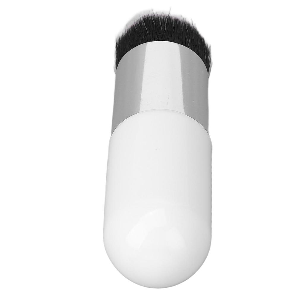 2pcs Foundation Brush Artificial Fiber Soft Comfortable Portable Makeup Brush for Women White Silver