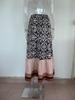 2024 Summer Women's European & American Loose Patchwork Print Maxi Skirt