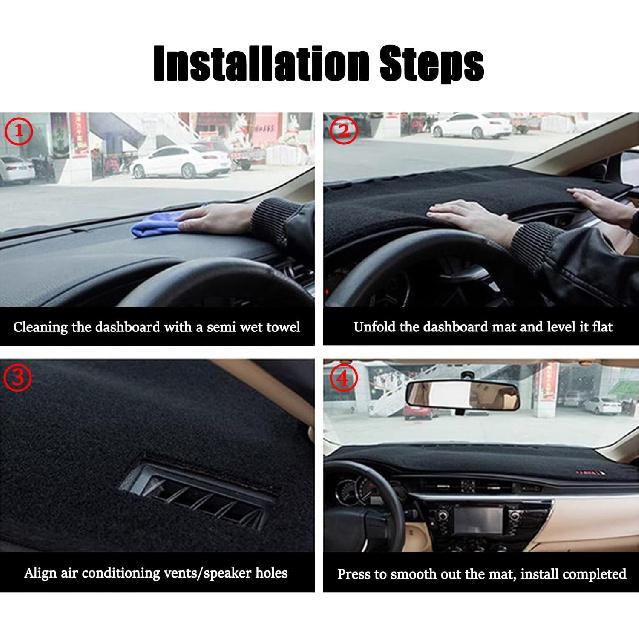Dashboard Cover Dash Cover Mat Pad Carpet Custom Fit for Honda Civic Coupe Sedan/Hatchback 2016 2017 2018 2019 2020 2021 Accessories Anti-Skid Center
