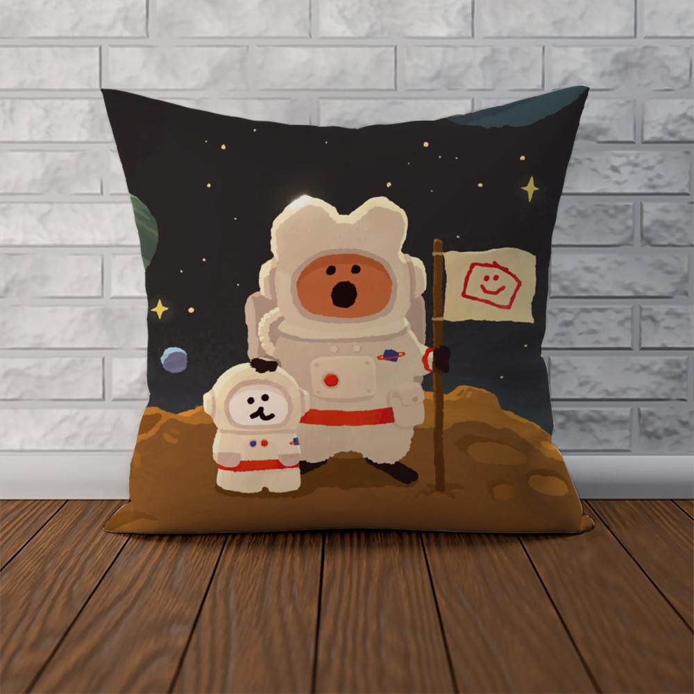 DDinotaeng Pillow Case For Car Sofa Decorative Home Doublesided Print Plush Square Throw Pillow Cushion Cover