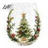 Festliche Feiertagstrinkware Weihnachten 3D Glasbecher Weihnachtsmann Schneemann Baum Skulpturierte Tasse Hitzebeständiger Becher Dekoratives Trinkgeschirr Geschenk für