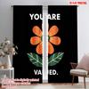 2pcs 2D Flat Printing Scene Curtains You Are Valued Flower_a 100% Polyester Fabric Without Electricity Seasonal Party & Holiday