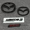 Schwarzes ABS-Emblem für 3 2014-18 Hatchback Limousine Logo Auto Frontgrill Kofferraum Heckklappe Abzeichen Aufkleber Kreative Modifikation