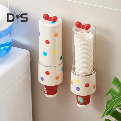Dispensador de copos de parede de grande capacidade, design transparente à prova de poeira, suporte para copos descartáveis, suporte para copos de papel