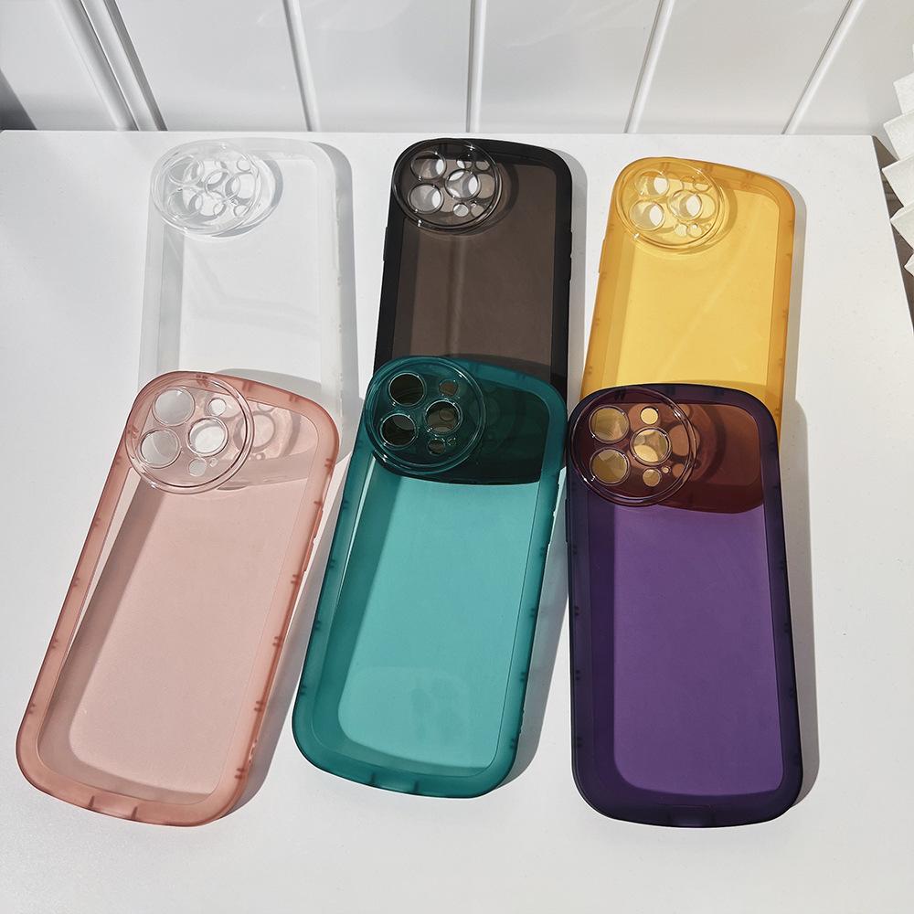 Simple Solid Color Transparent 14 Suitable for Iphone13promax IPhone Case 11 All Inclusive 16 Soft 15 Couples 12