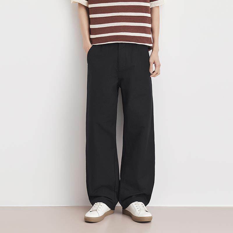 MUS American old money retro straight casual pants men's spring new loose drape splicing retro long pants men