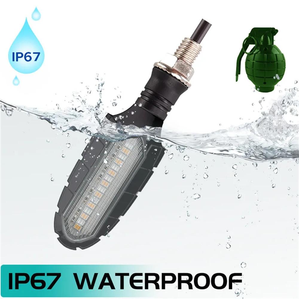 2PCS Smoke Motorcycle Directional Indicator Turn Signal Light 16 LED Flashing Rear Tail Brake Flasher Light DRL Lamp Motorcycle Turn Signal