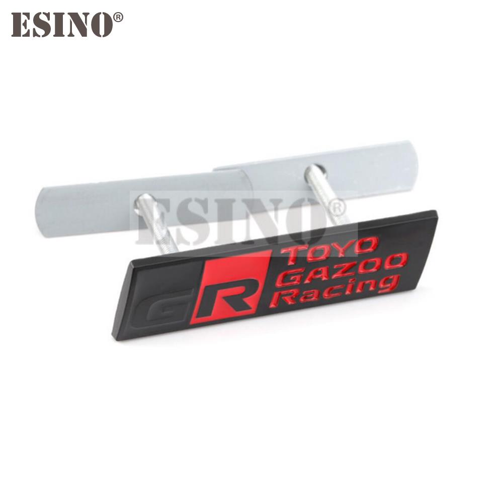 RE1Car Styling Gazoo Racing GR 3D Car Front Grill Zinc Alloy Badge Adhesive Metal Emblem Decal for Toyota Supra AE86 GT86 Corolla