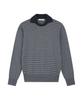 SIYAZU Sikn2207 Wool Blend Preppy Striped Knit_Navy