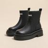 Tall elastic boots 2023 new versatile British style thick-soled one-pedal women's boots fashionable medium and short boots women's Martin