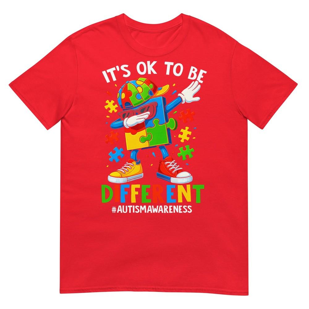 Its Ok To Be Different Dabbing Puzzle Autism Awareness Kids TShirt S