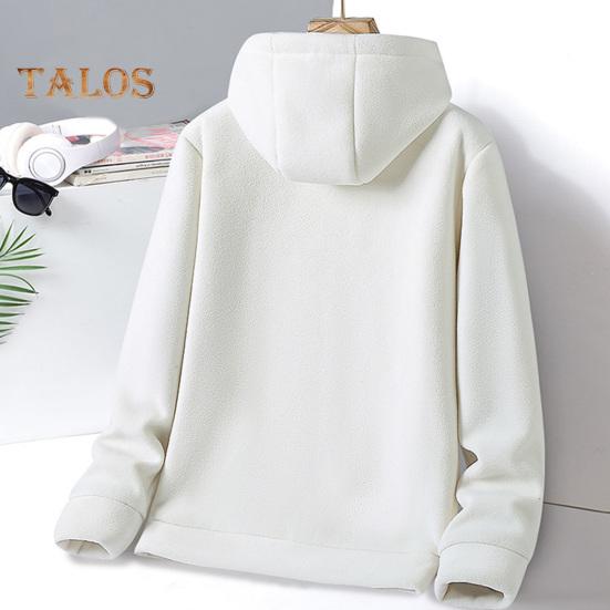 Herren Herbst Wintermantel Mit Kapuze Reißverschluss Lange Ärmel Kordelzug Locker Dicke Warme Einfarbige Strickjacke Alltagskleidung Hoodie Jacke