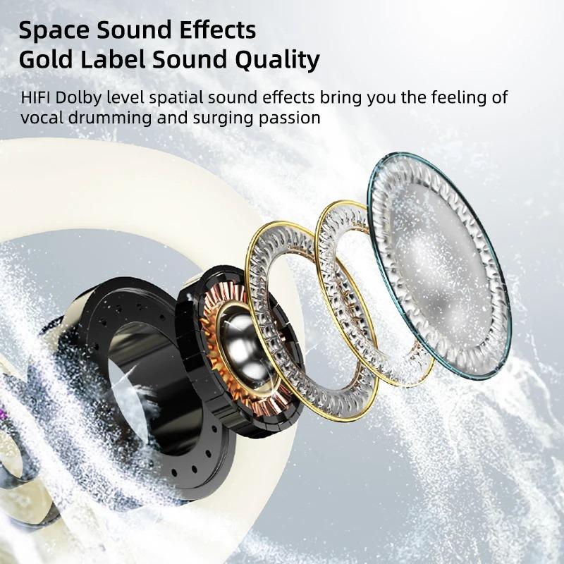 Lenovo LK40 OWS Headphones Ear Hook Wireless Bluetooth 5.4 HiFi Sound Earphone Gaming Sports Waterproof Music Noise Cancelling Headset HD Call