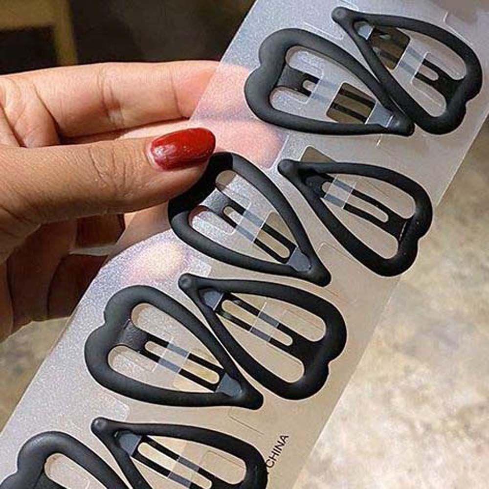 Matt Black Solid Color Makeup Hair Grip Hair Accessories Korean Headdress Hair Clips Hairpins Set Bangs Clip Black Barrettes