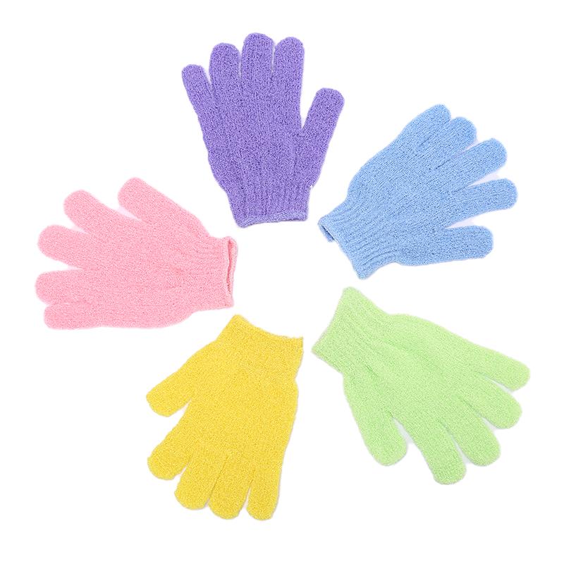 5 Pcs Shower Bath Gloves Exfoliating Wash Skin Spa Massage Scrub Body