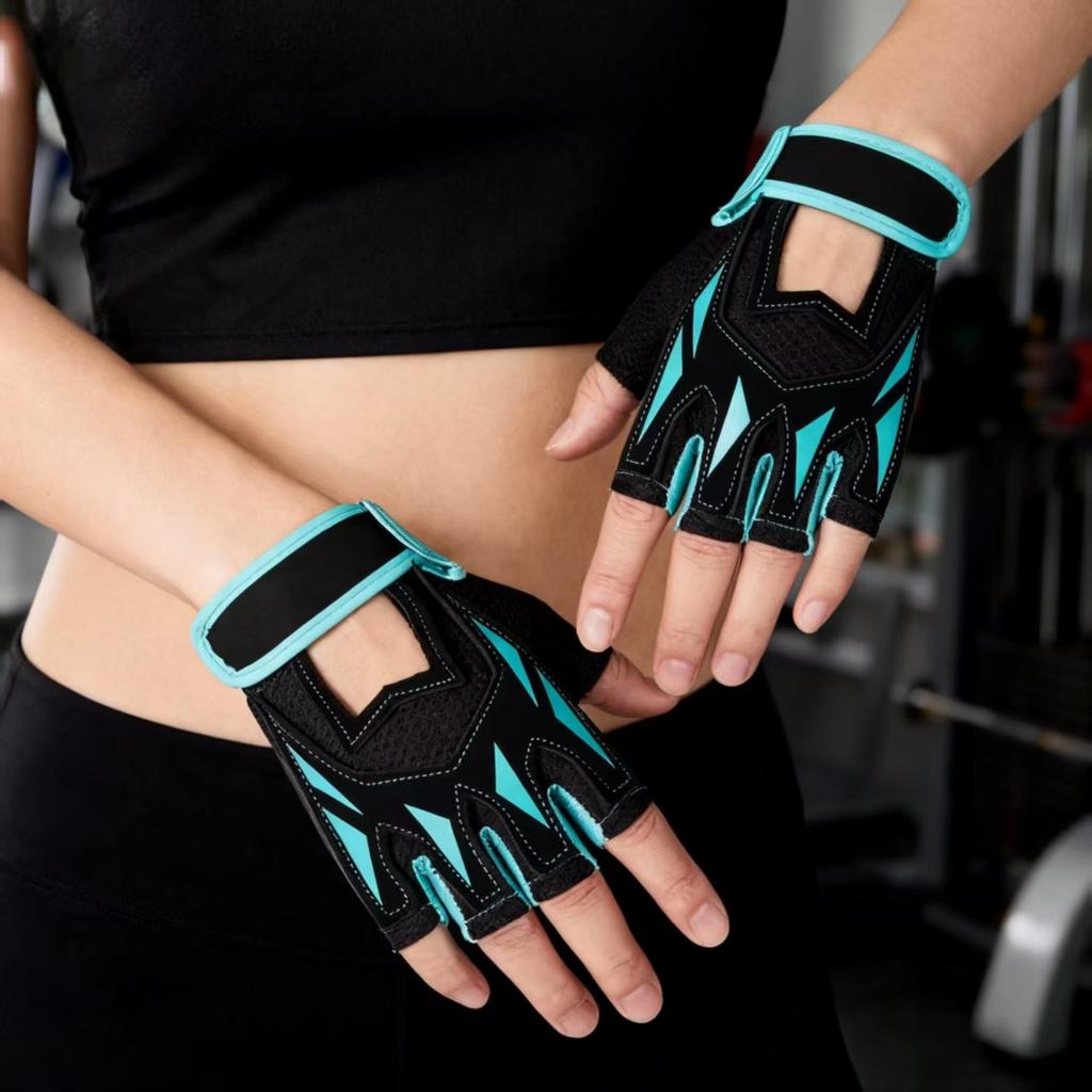 Fitness Wrist Support Half-Finger Gloves, Dumbbell Bar Training Anti-Sprain Unisex Workout Gloves
