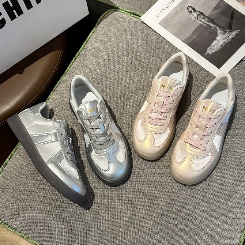 European Station Silver Dexun Shoes 2025 Autumn New Flat Bottom Versatile Low-top Shoes Niche Casual Retro Board Shoes