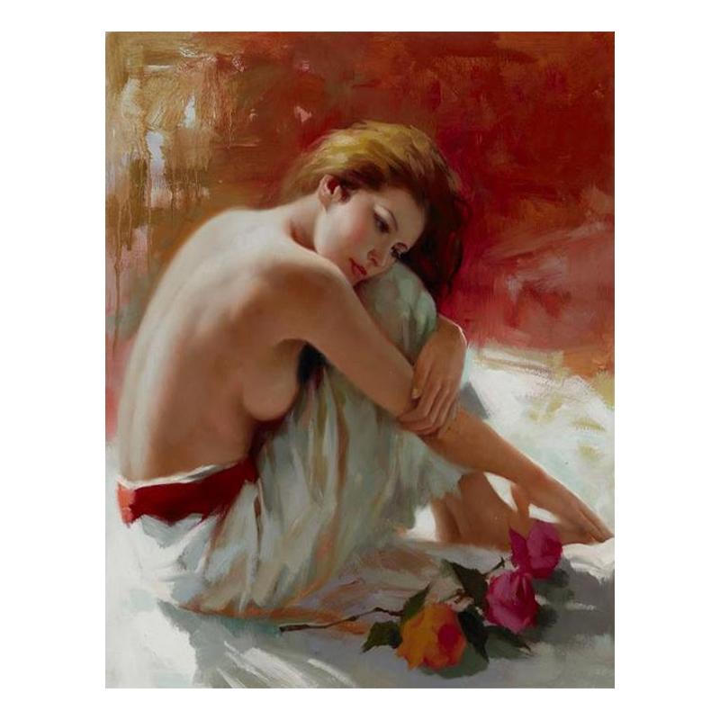 

Абстрактный портрет, современная обнаженная женщина, картина маслом на холсте, сексуальная женская Настенная картина для тела для гостиной, Куадрос 50x75cm