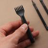 Premium Leather Punching Kit Durable Carbon Steel Tools for Crafting Leather Goods - Black,1/2/4/6 Prong