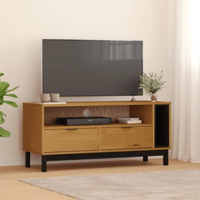 VidaXL Meuble TV FLAM 110x40x50 cm bois massif de pin 357820