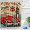Car Travel Through America Retro Trip Sexy Girl Shower Curtain Set Route 66 Bathroom Fabric Curtains For Bathtub Decor With Hook