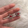 Korean Dongdaemun Zircon Pearl Stud Earrings - Elegant Fireworks Design