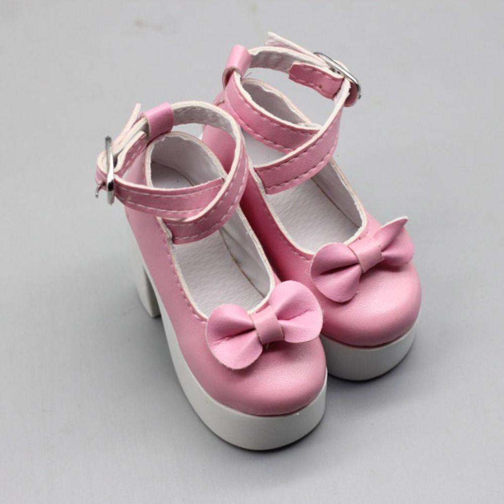 Princess Bowknot Doll High Heel Shoes PU Leather 1/3 Doll Shoes Bjd Shoes 60cm Doll Shoes  DIY Toy