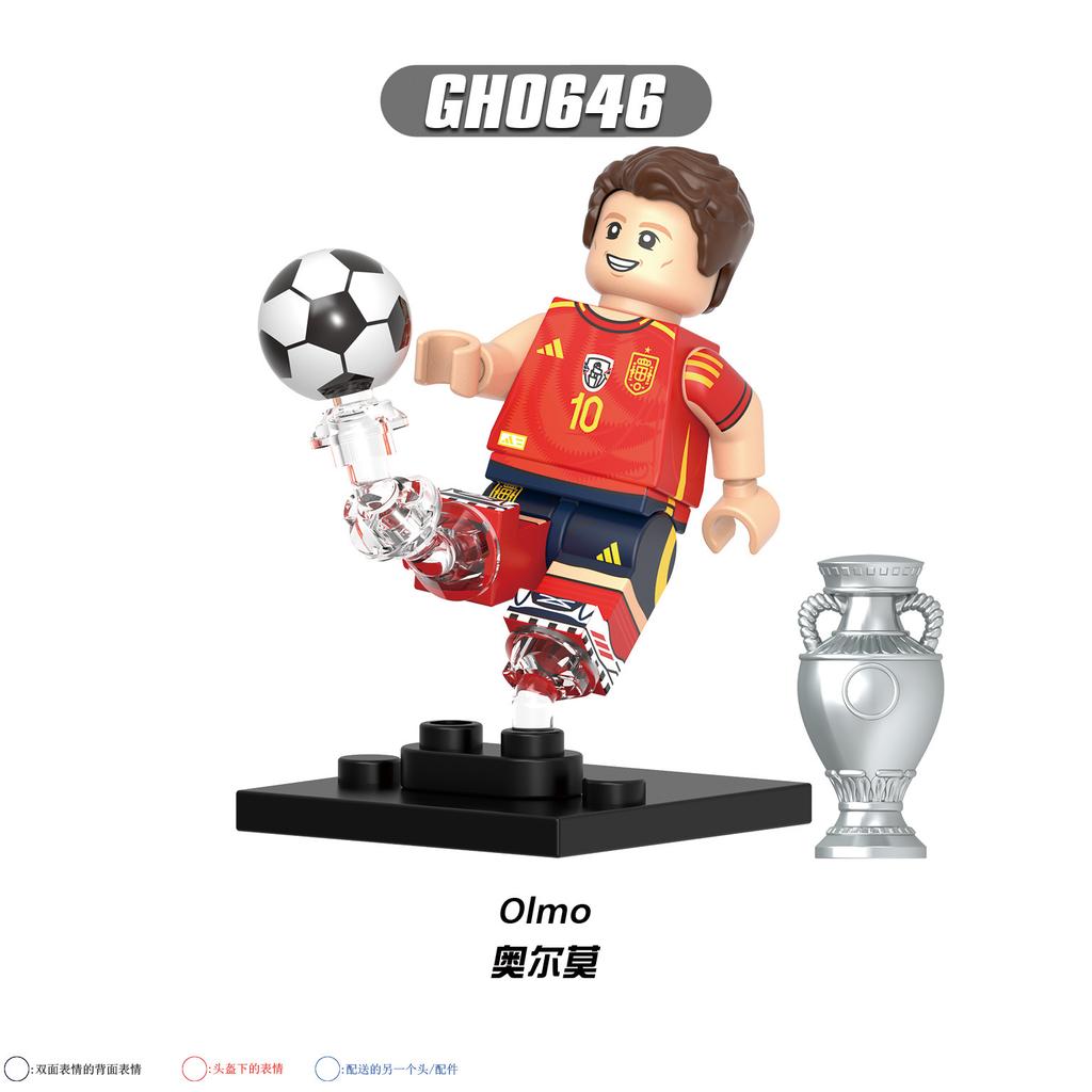 G0182 G0183 Soccer Player Building Blocks Figures, Star Player Action Figures, Articulated Joints, Collectible Model Kit