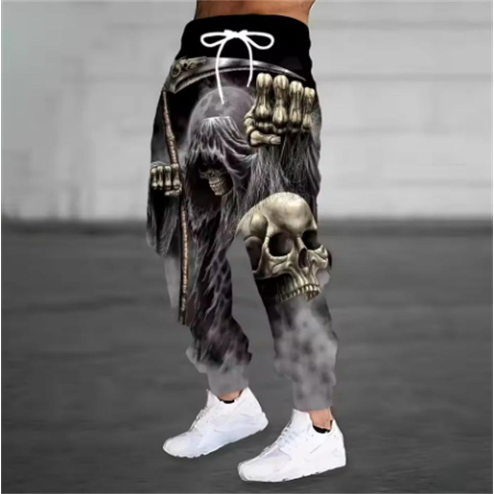 Outono Inverno Novo Calças Moda Estampado 3D Calças de Moletom Homem Largas Casuais Bolso Cordão Calças de Moletom