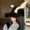 Fashion Dog Ear Baseball Hat for Adult Unisex Furry Plush Baseball Hat for Outdoor Activity Winter Wear Hiphop Hat