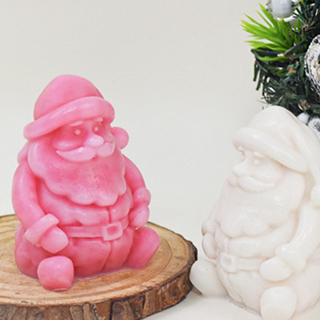 Christmas Santa Candle Mold Santa Candle Silicone Mold for DIY Candle Soap Plaster Ornament Cake Fondant Decoration