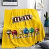 1pz Coperta in Flanella con Stampa M&M's, Alta qualità, Per Tutte le Stagioni, Decorazione per la Casa, Calore e Comfort, Perfetta per Regali di Natale