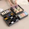 Fabric Storage Box Set: Lidless Organizer with Compartments for Underwear, Silk Scarves, Socks, and Bras
