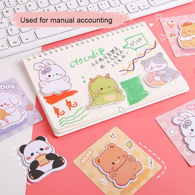 4Pcs Sticky Paper Cute Special-Shaped Cartoon Design Self Adhesive Note Pads Stable Stickiness Thickened Ink-Proof Paper Compact Portable for School