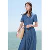 Sancai Plus Size Faux Denim A-Line Dress