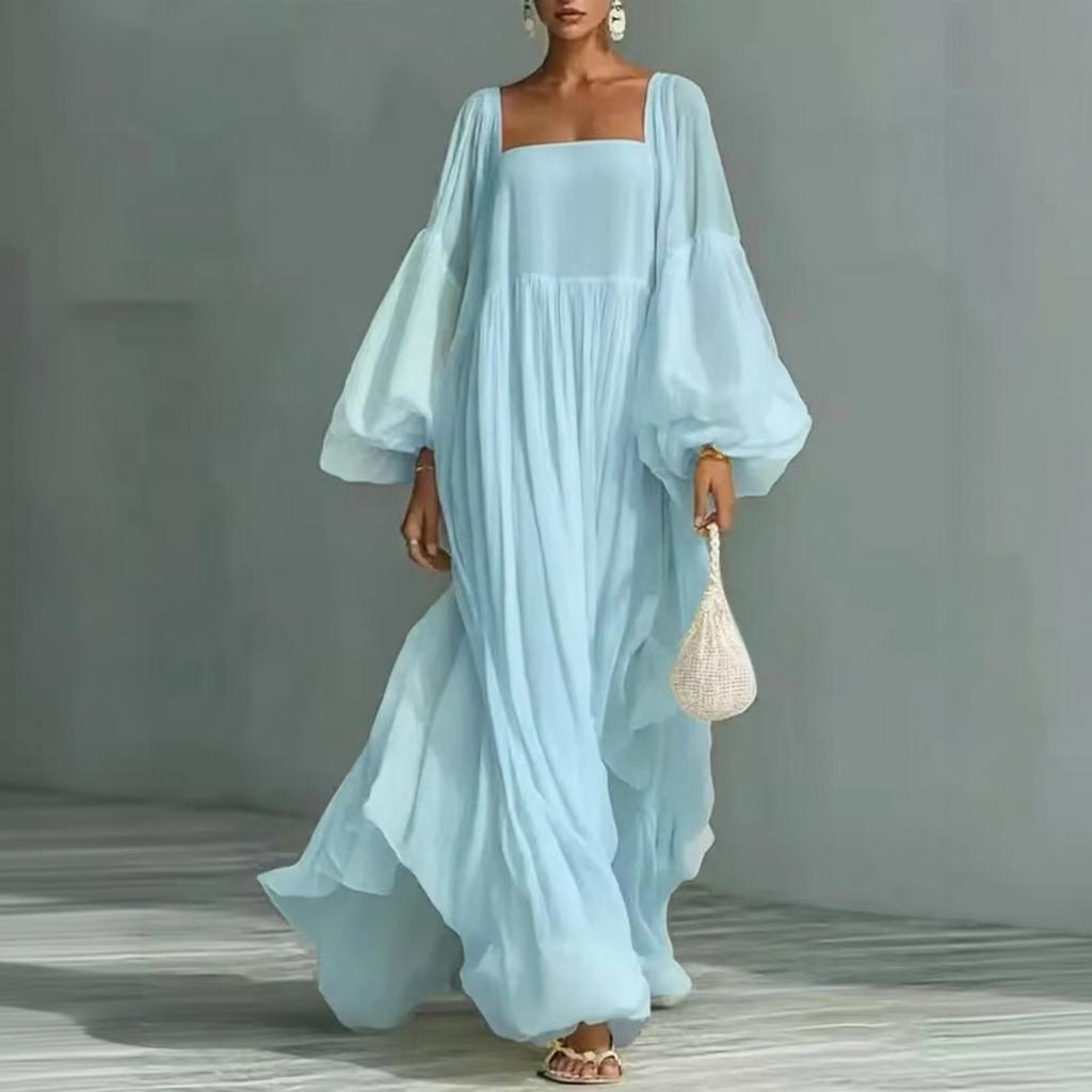 Dames Lange Mouwen Kleurrijk Elegant - Jurk voor Vakantie en Casual Kleding