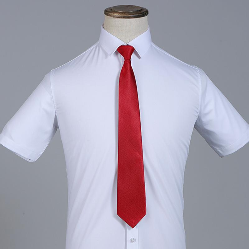 Zipper Tie Plain Face Upscale Groom Best Man Presides Over Hotel Business Men And Women Professional Dress Wedding Red And Black Collar
