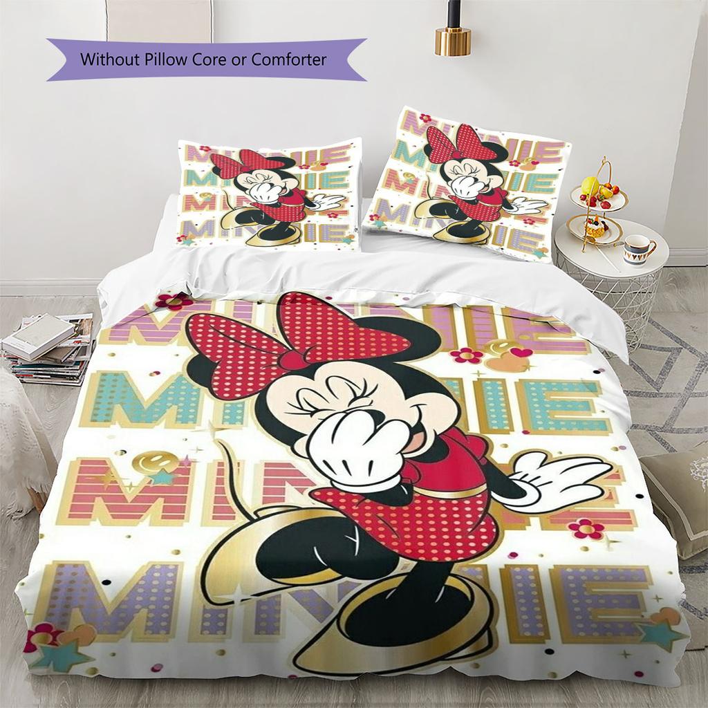 Retro-chic Minnie Mouse Themed Bedding Set – The Perfect Choice for Decorating A Child's Bedroom. Comfortable and Warm.